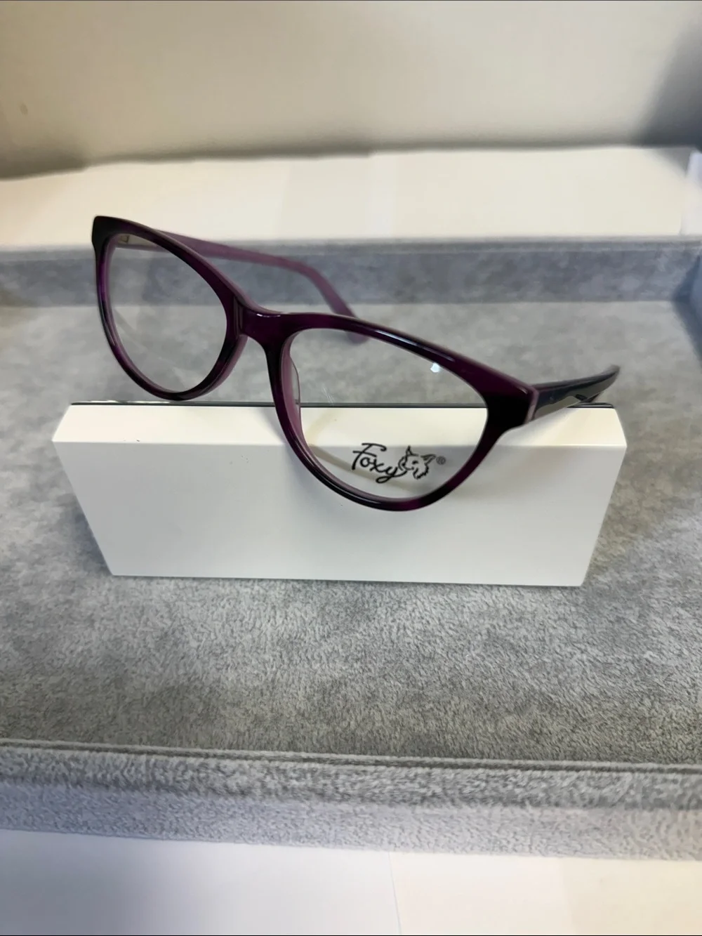 NWOT Foxy Molly Purple PLO Women's Cat-Eye Glasses frames Eyesize 51